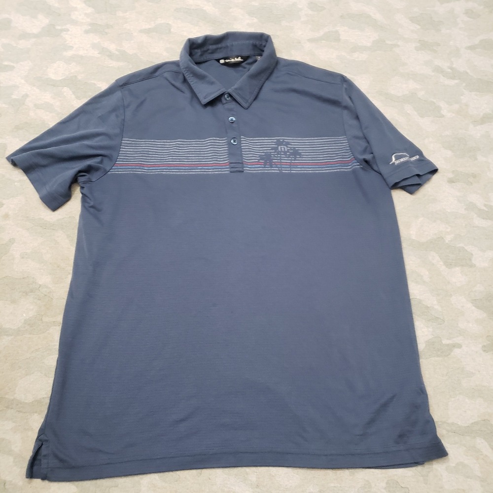 Travis Mathew Polo Shirt Mens XL Blue Golf Short Sleeve